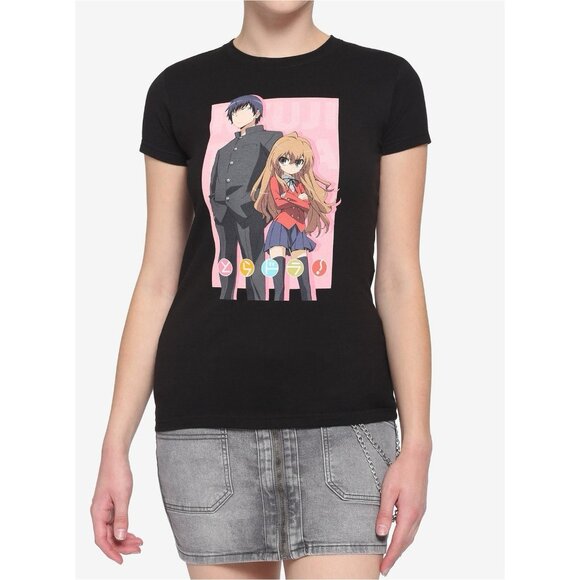 Toradora Ryuuji & Taiga Girls T-Shirt Size XL Anime Punk Goth Tee - Picture 2 of 6
